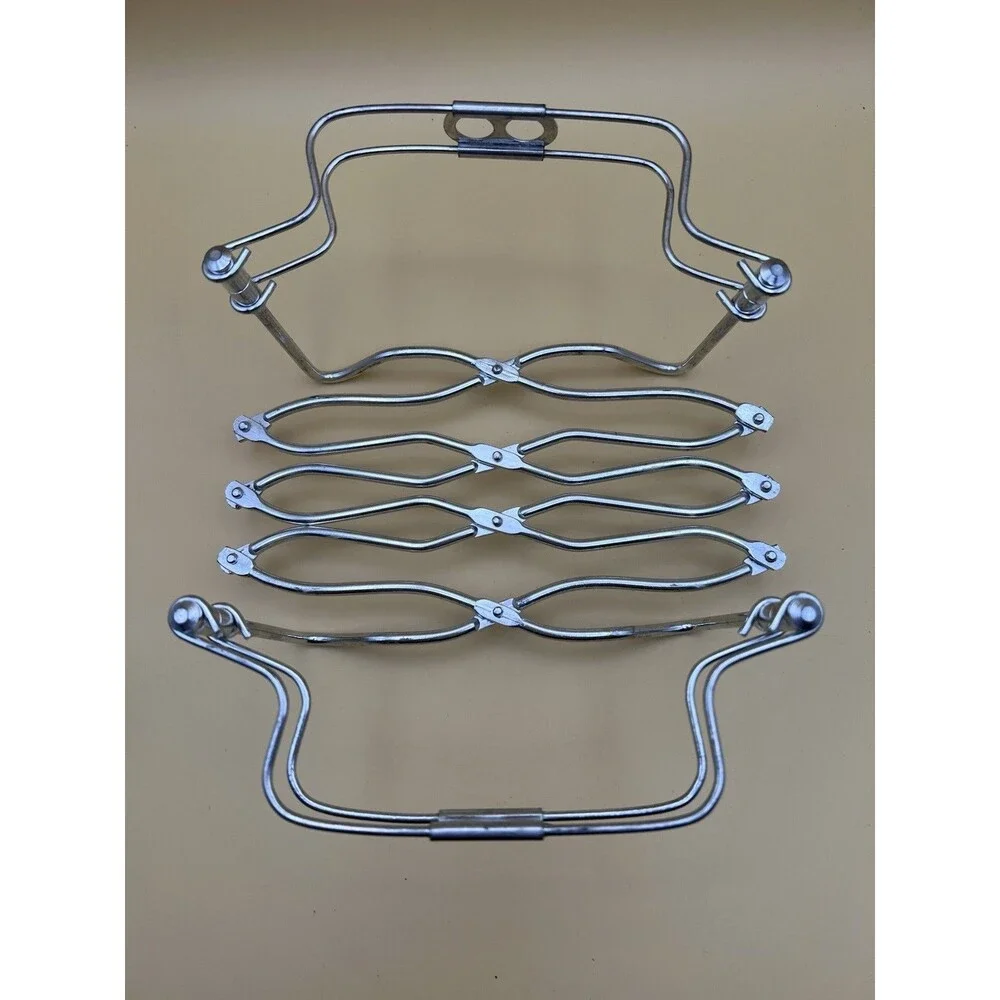MCM Vintage Metal Expandable Trivet Casserole Dish Holder Italy-Expands to 17